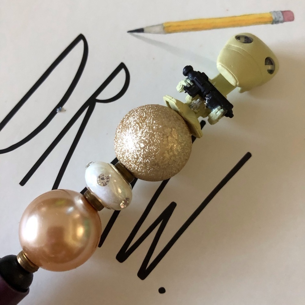 Disney Doorables: Star Wars: Battle Droid handmade beaded pen